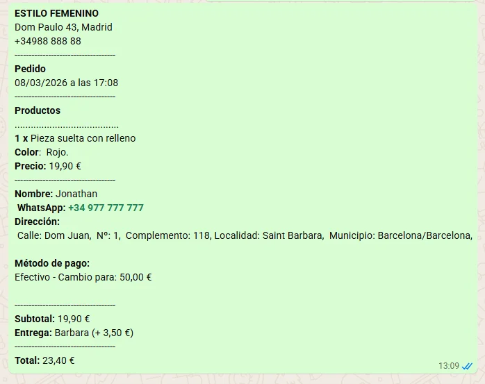 Pedidos por WhatsApp