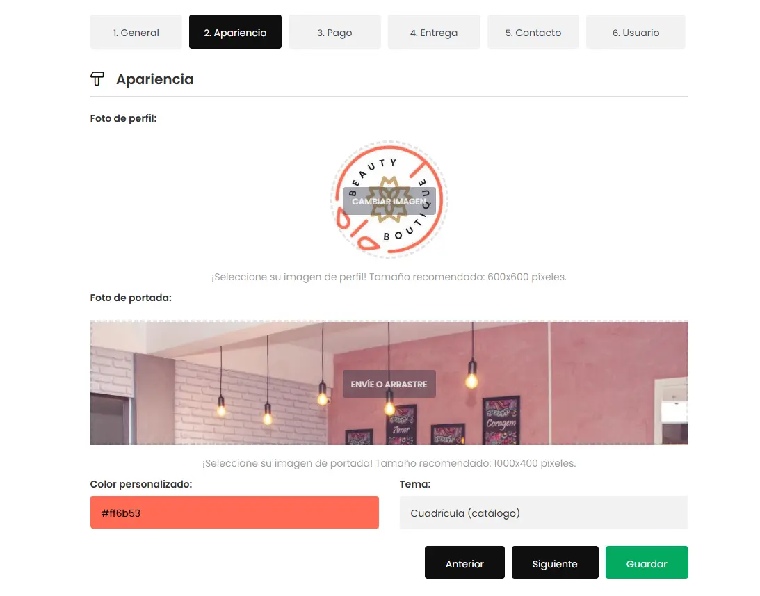 Personalice su catálogo digital